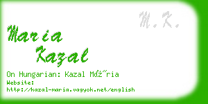 maria kazal business card